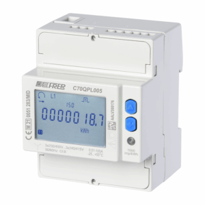 Contador de Energía Digital certf. MID Trifásico Instalación a riel DIN 400V-5A Puerto Óptico